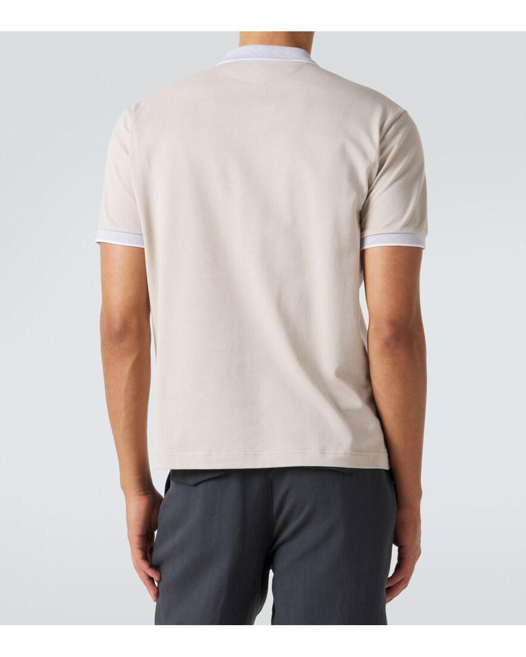Eleventy White Cotton Pique Polo Shirt for men