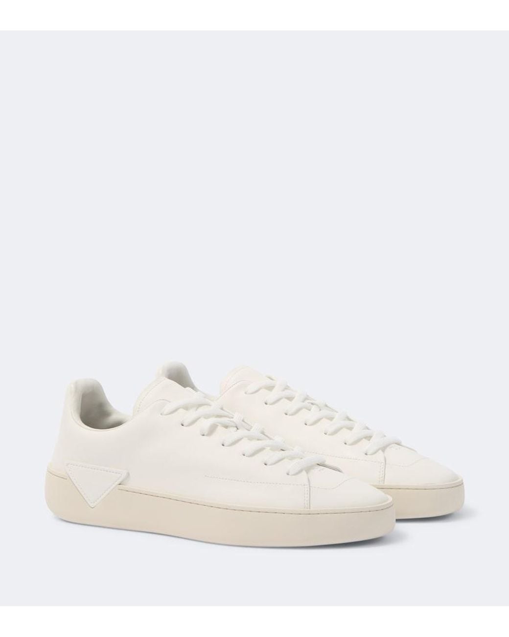 Prada White Court Leather Sneakers for men