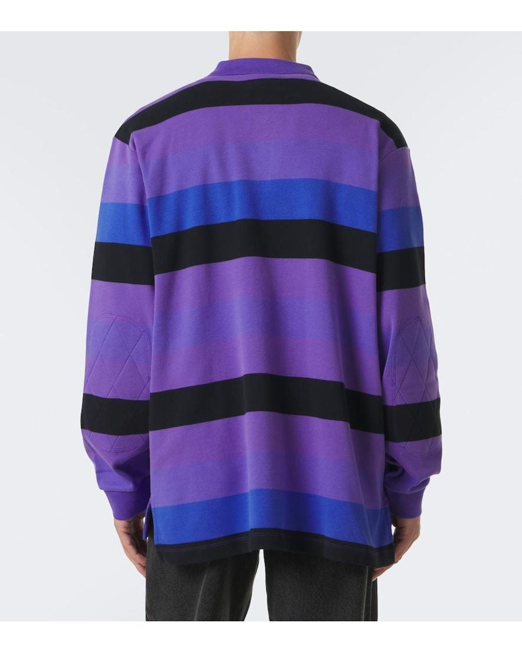 ERL Purple Striped Cotton Jersey Polo Shirt for men