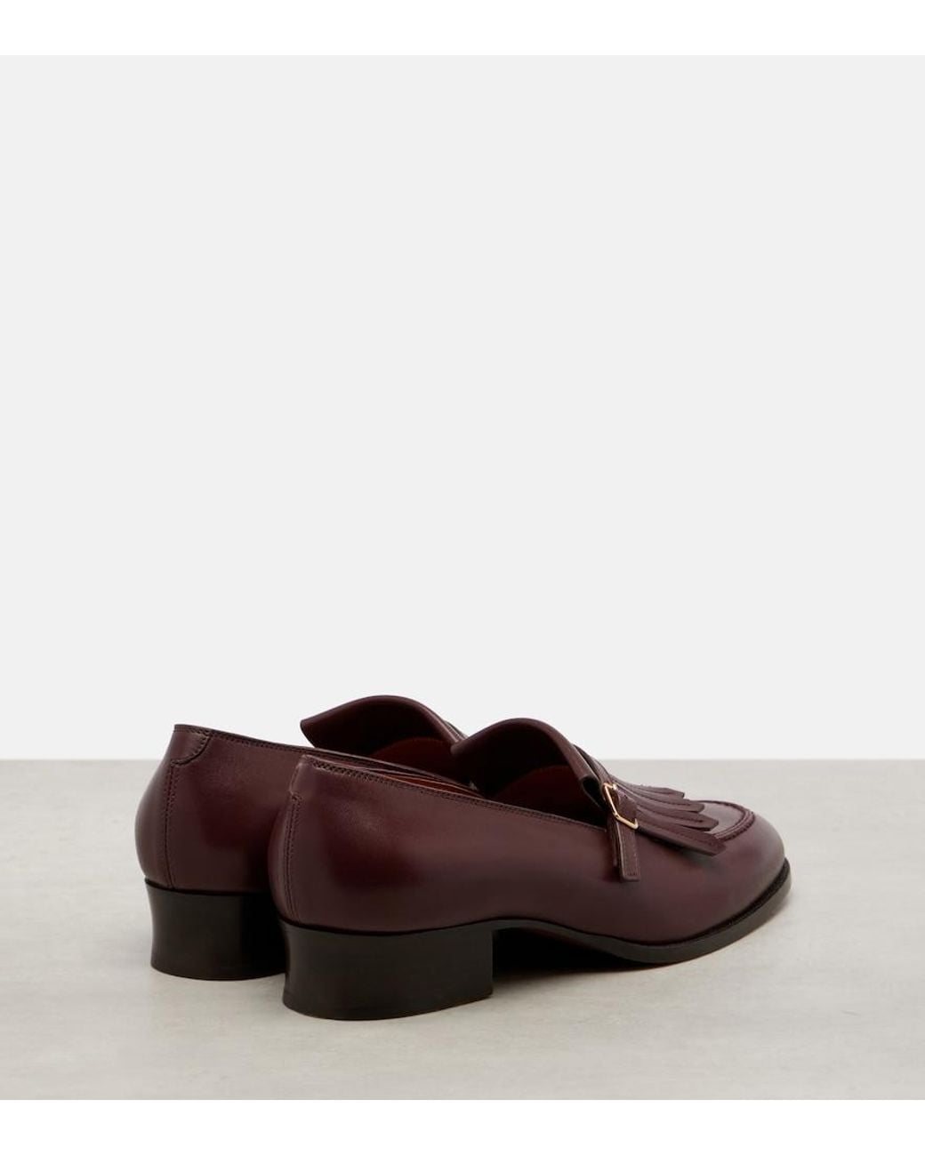 Loro Piana Brown Pennan Fringed Leather Loafers