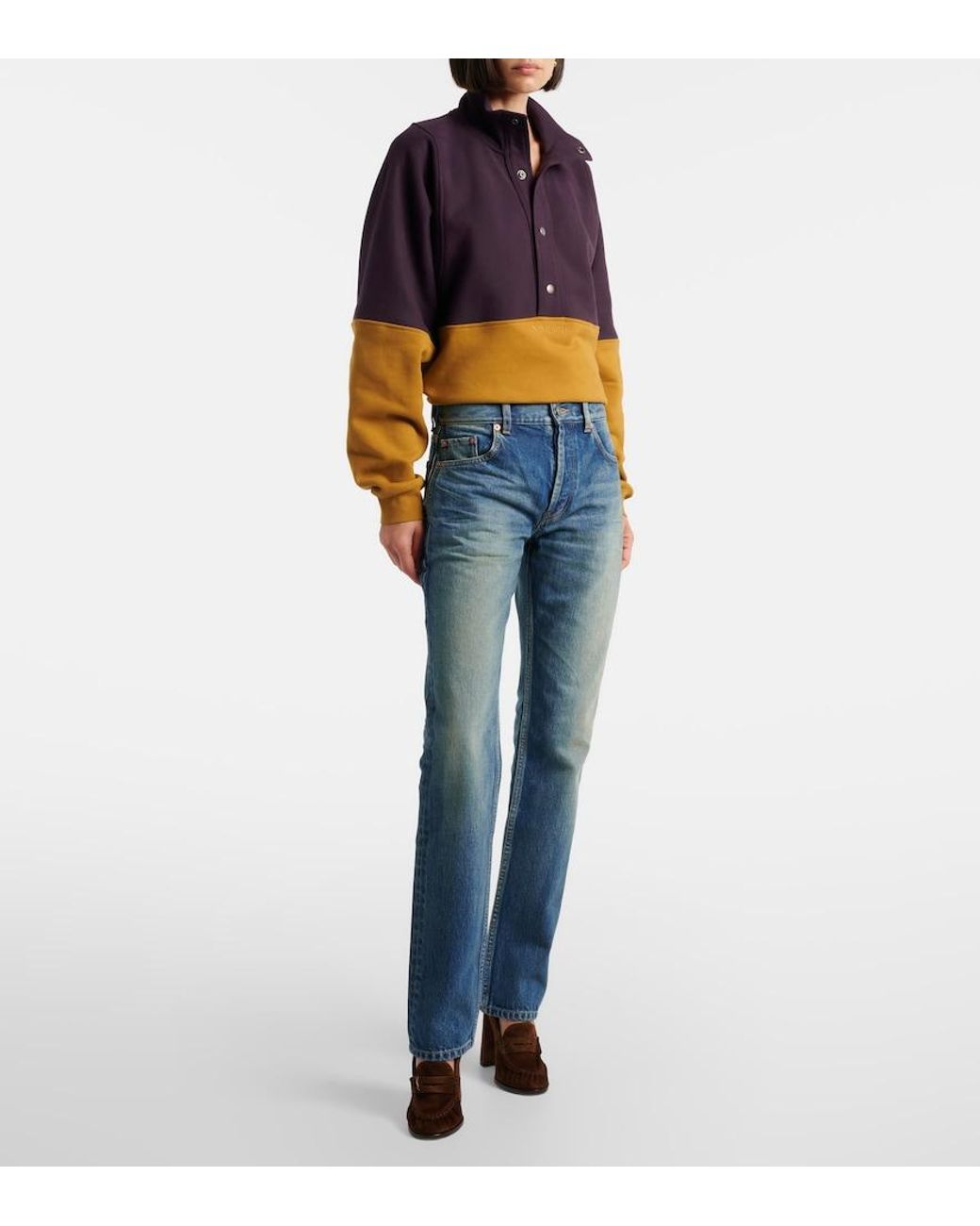 Saint Laurent Blue Faded Straight Jeans