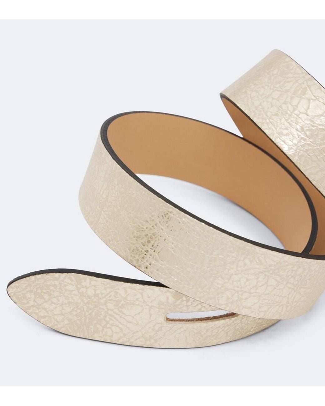 Isabel Marant White Lecce Metallic Leather Belt