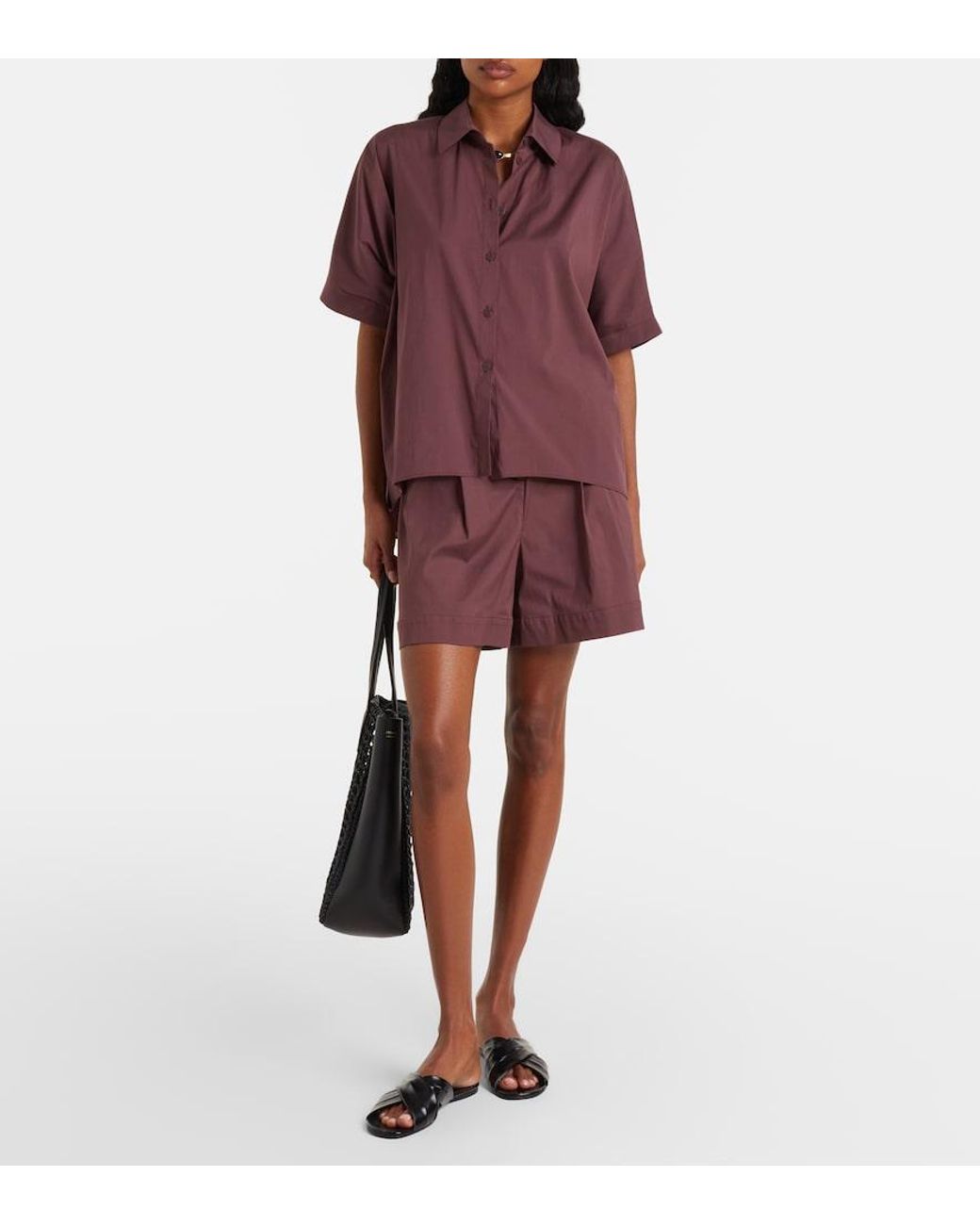 Max Mara Purple Pittura Cotton-Blend Shirt