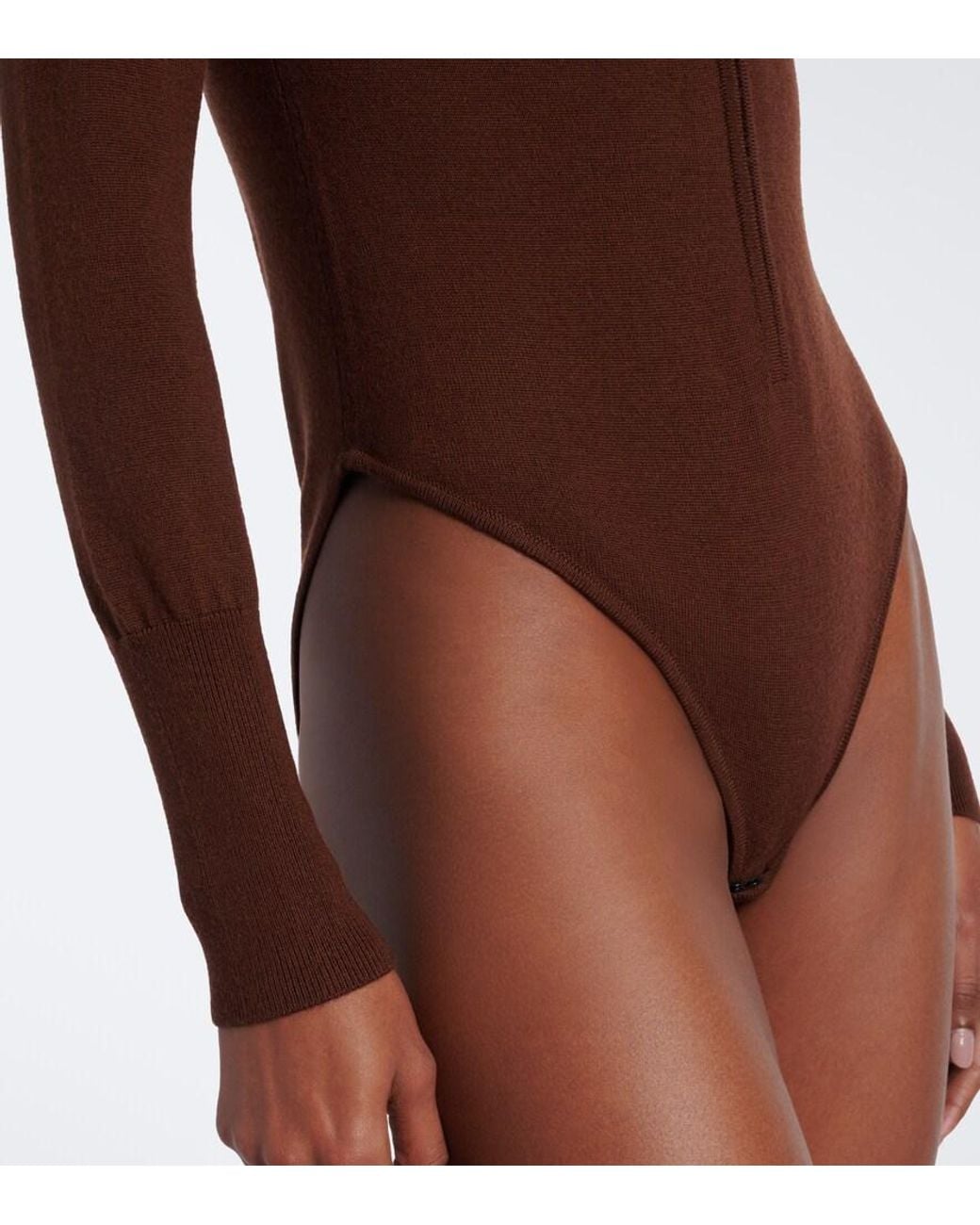 Perfect Moment Brown Fair Isle Wool Bodysuit