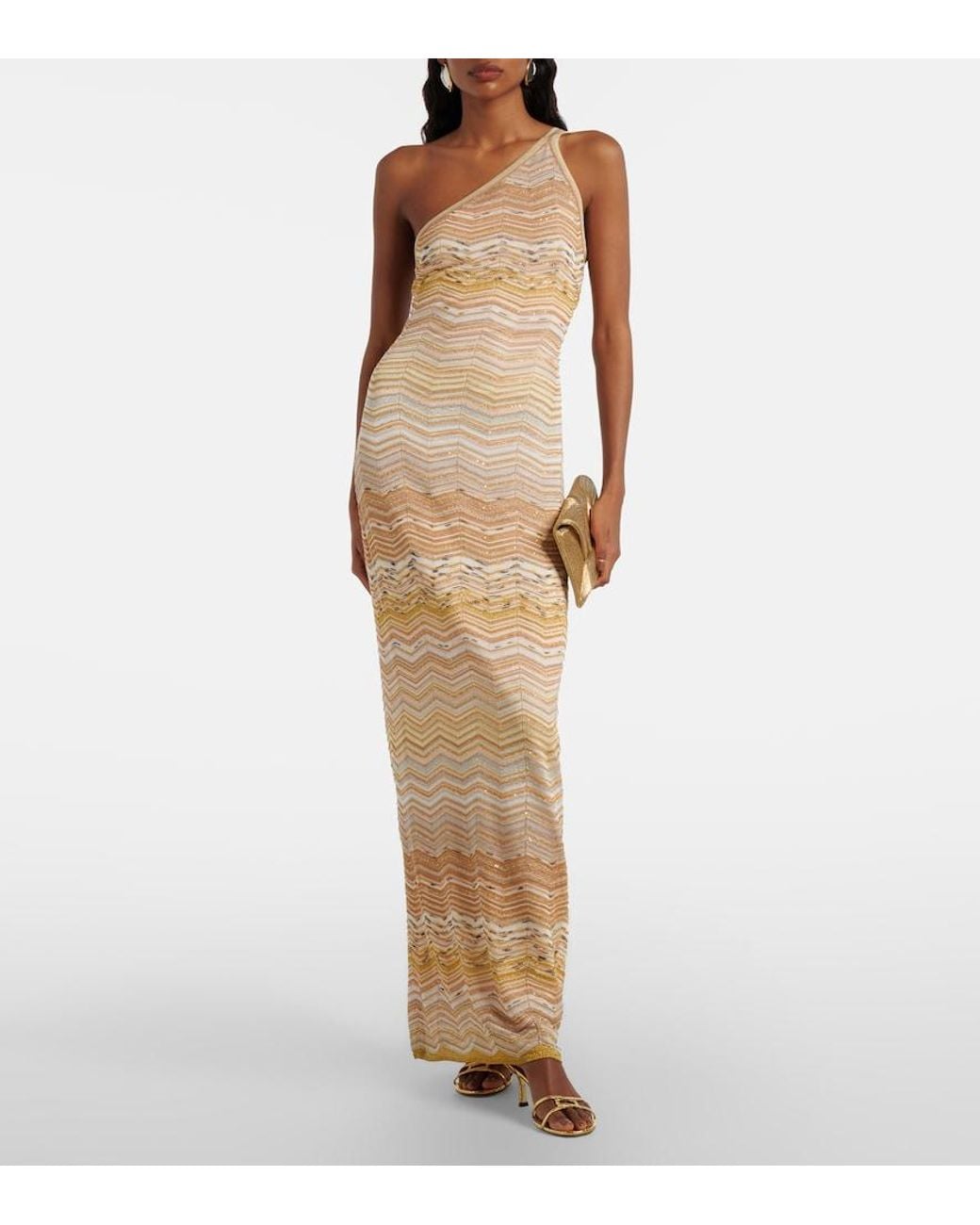 Missoni Natural Zigzag Lame Maxi Dress