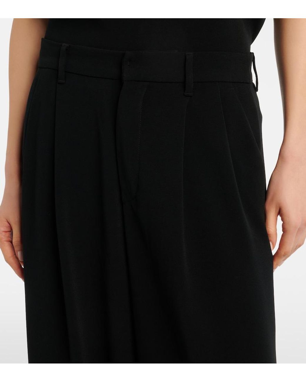 Max Mara Blue Donata Satin Wide-Leg Pants