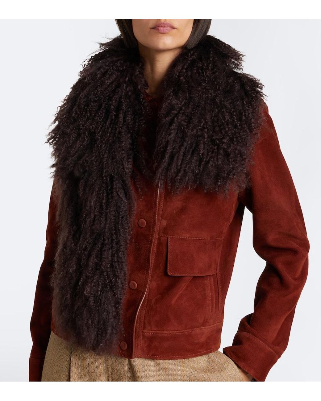 Yves Salomon Black Shearling Scarf