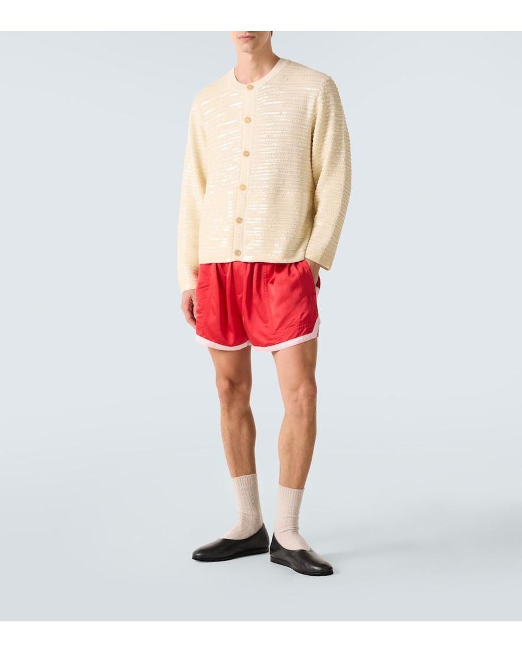 Bode Heart Deco Embroidered Satin Shorts for men