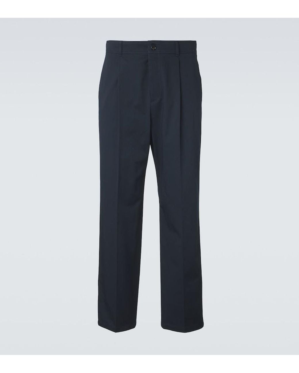 Valentino Garavani Blue Cotton Straight Pants for men
