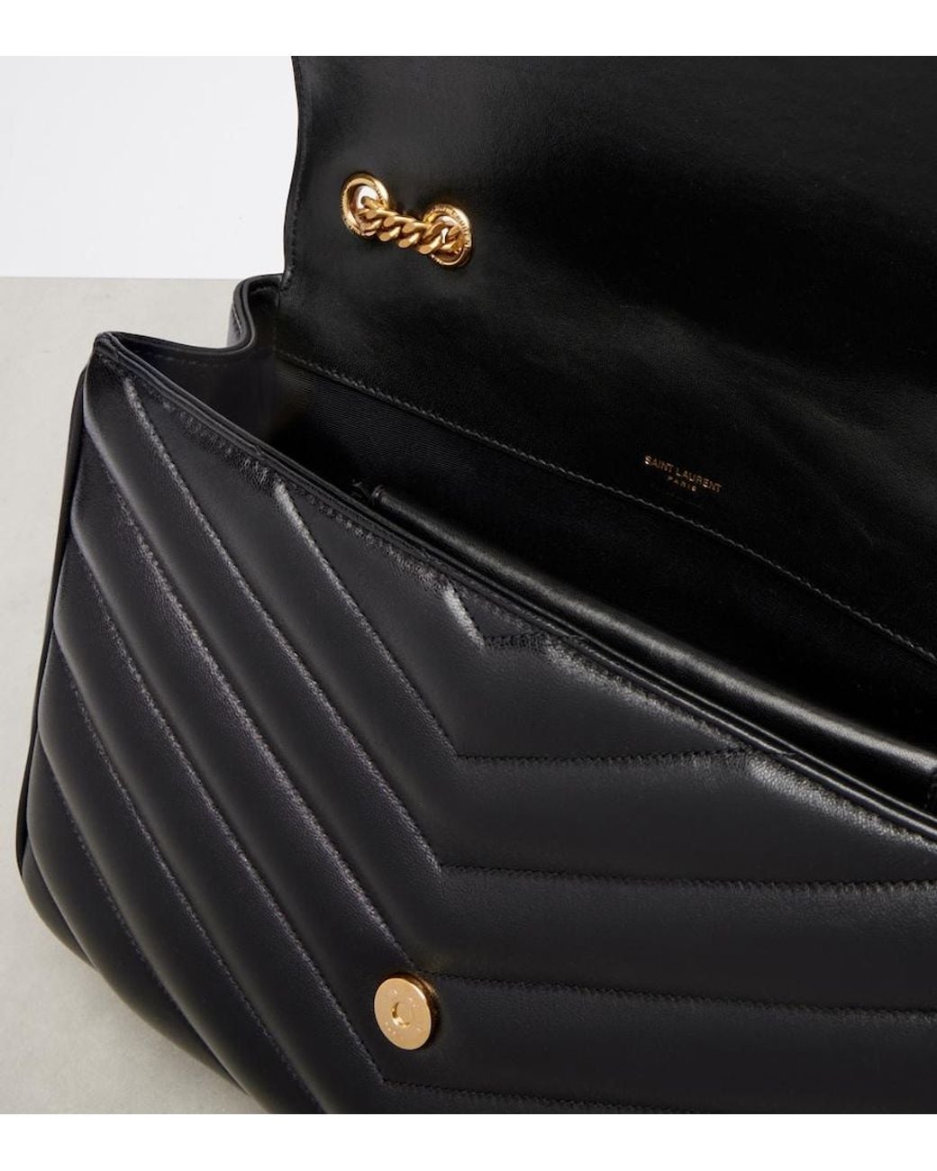 Saint Laurent Black Loulou Large Leather Shoulder Bag
