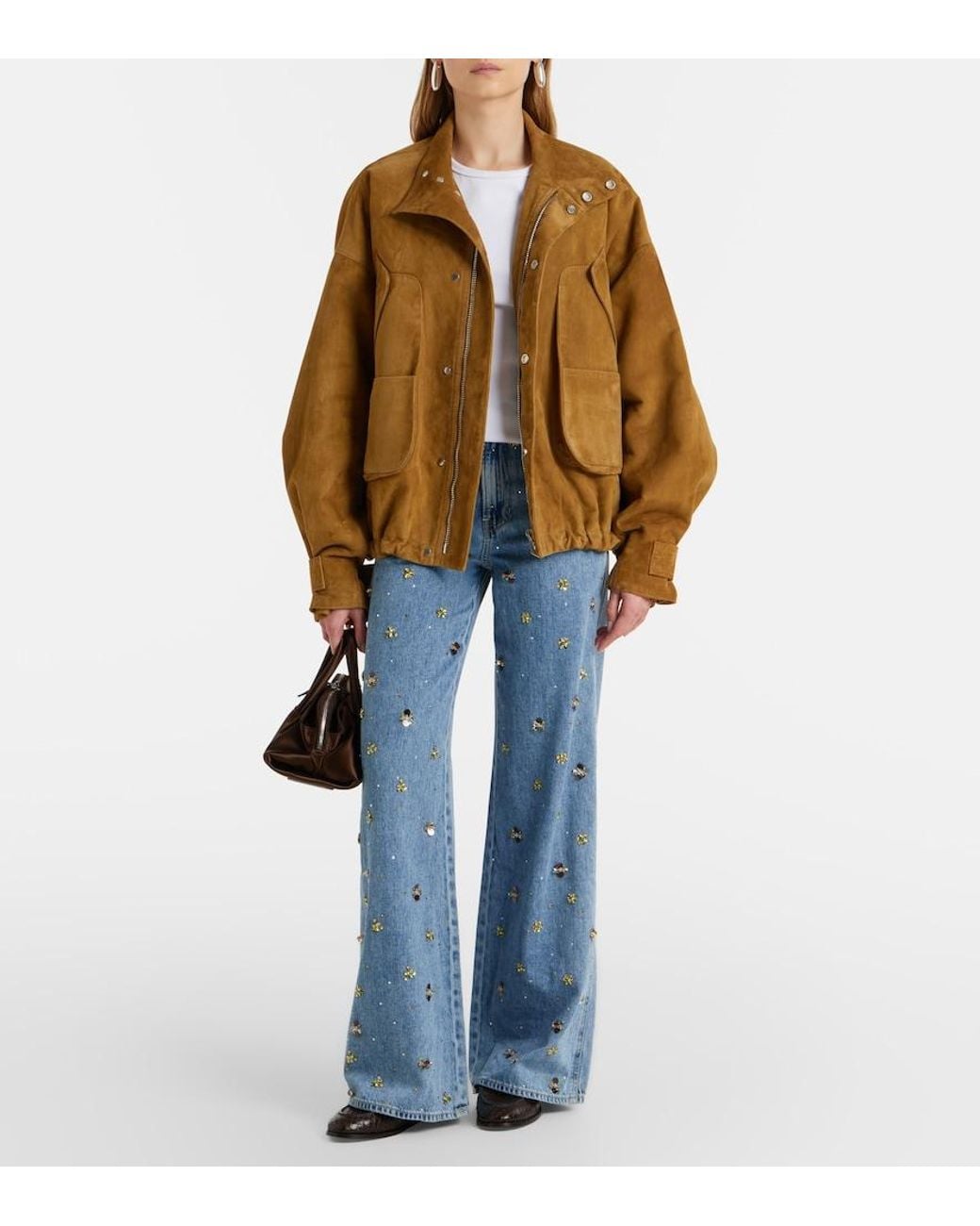 Veronica Beard Blue Kasey Embellished Flared Jeans