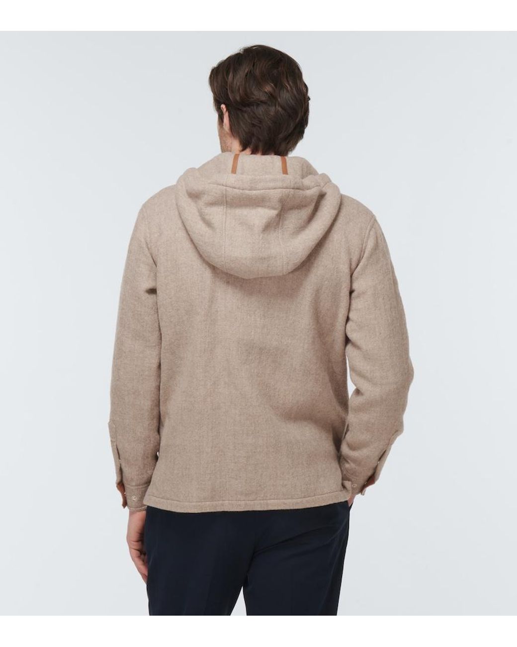 Giorgio Armani Natural Hooded Virgin Wool Blouson for men