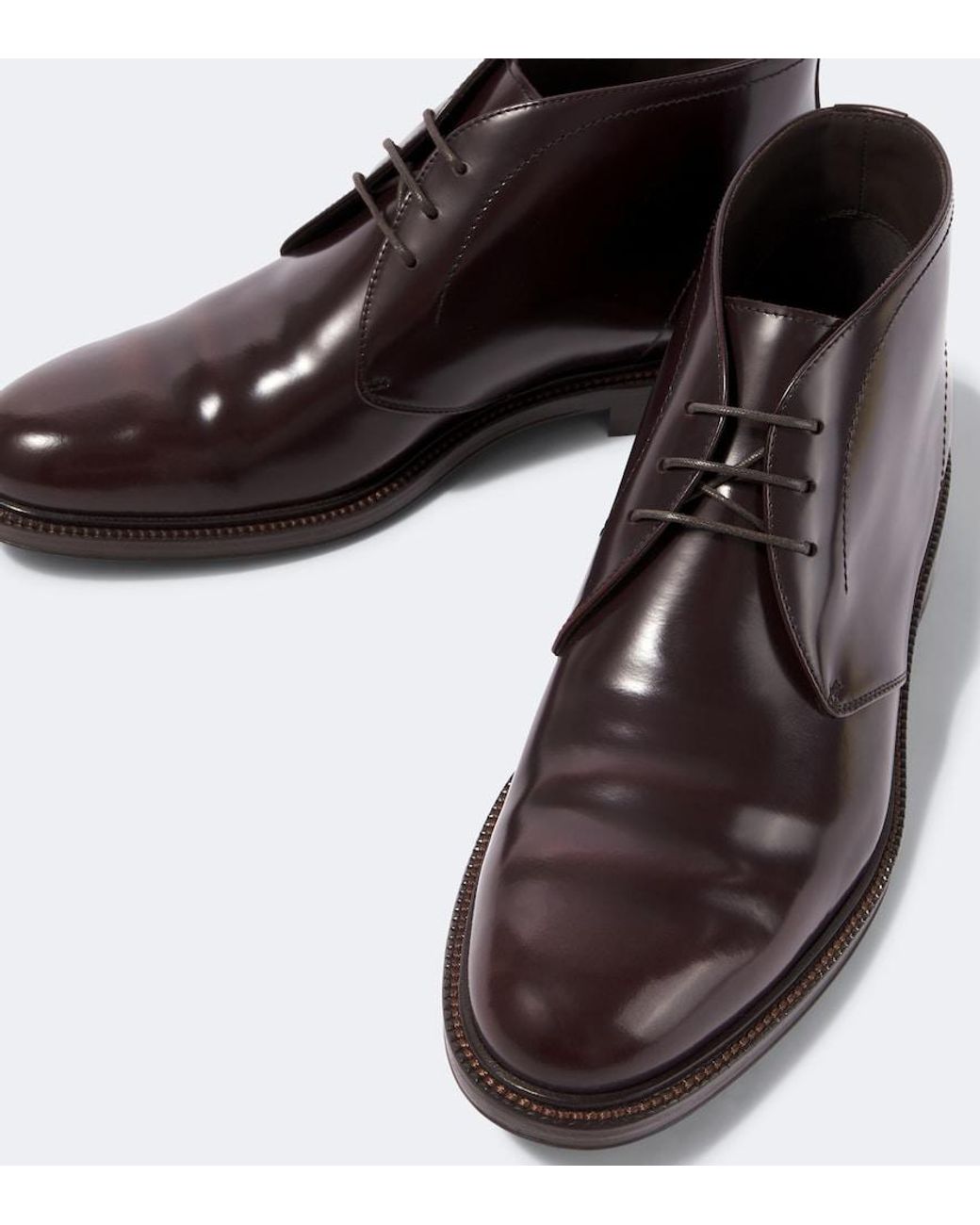 Brunello Cucinelli Brown Leather Ankle Boots for men
