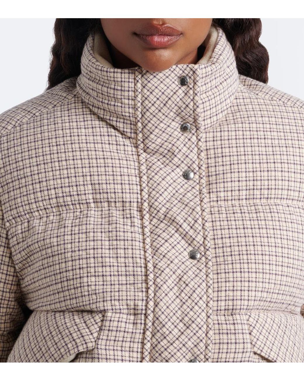 Moncler Natural Cloante Checked Down Jacket