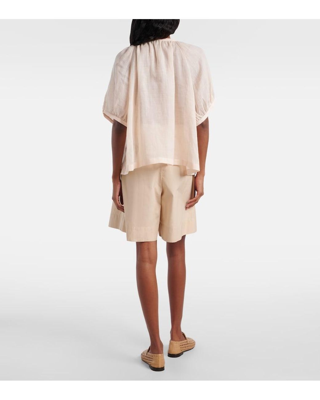 Loro Piana Natural Gritt Ramie Blouse