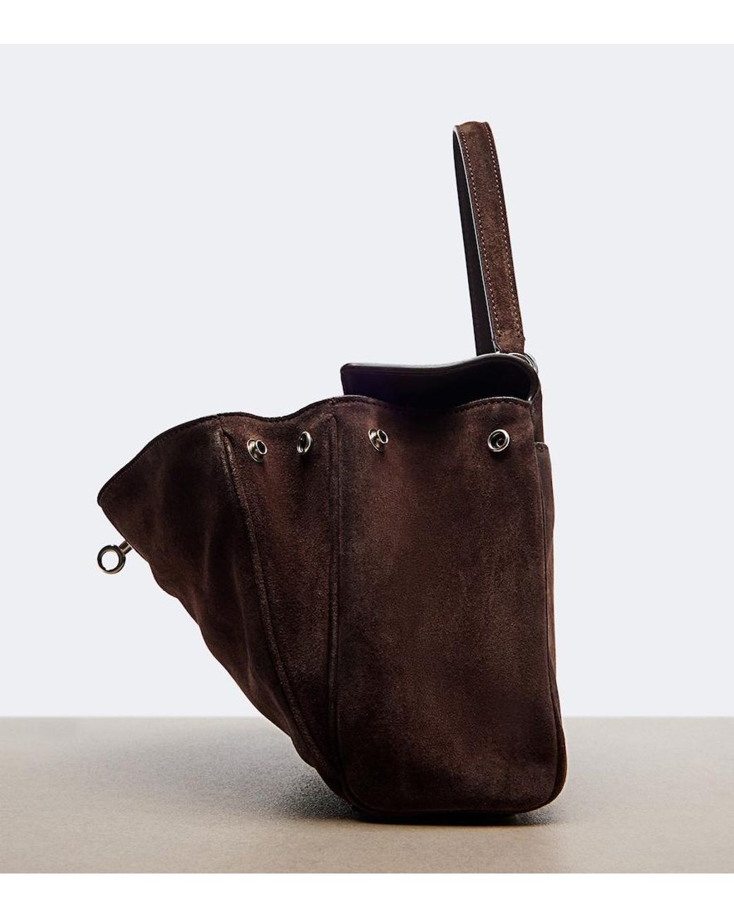 Balenciaga Brown Rodeo Small Suede Top-Handle Bag