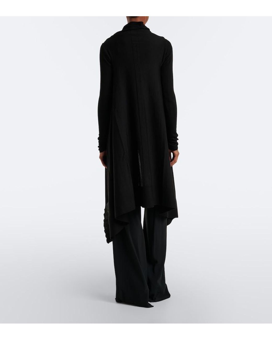 Rick Owens Black Virgin Wool Cardigan