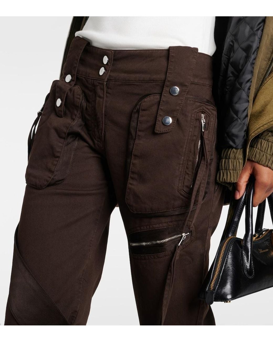 Blumarine Black Low-Rise Denim Cargo Pants