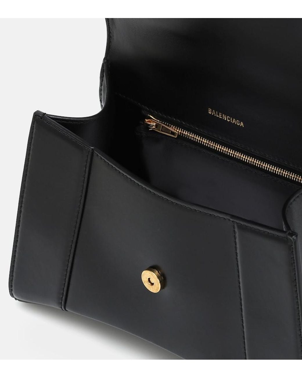 Balenciaga Black Hourglass Small Leather Top-Handle Bag