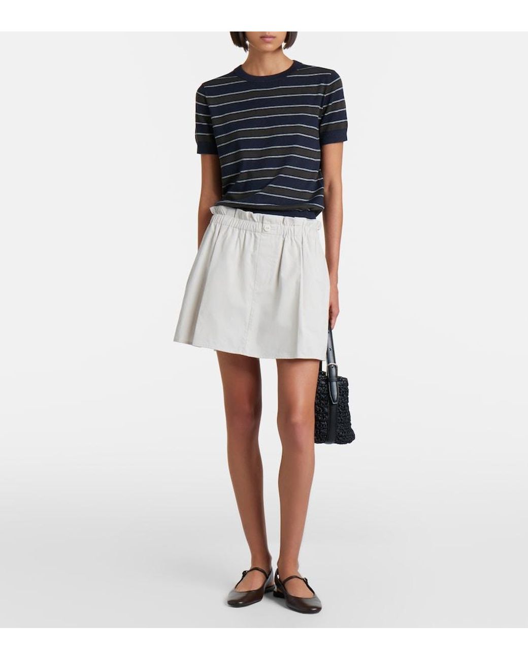 Vince White Cotton Twill Skort