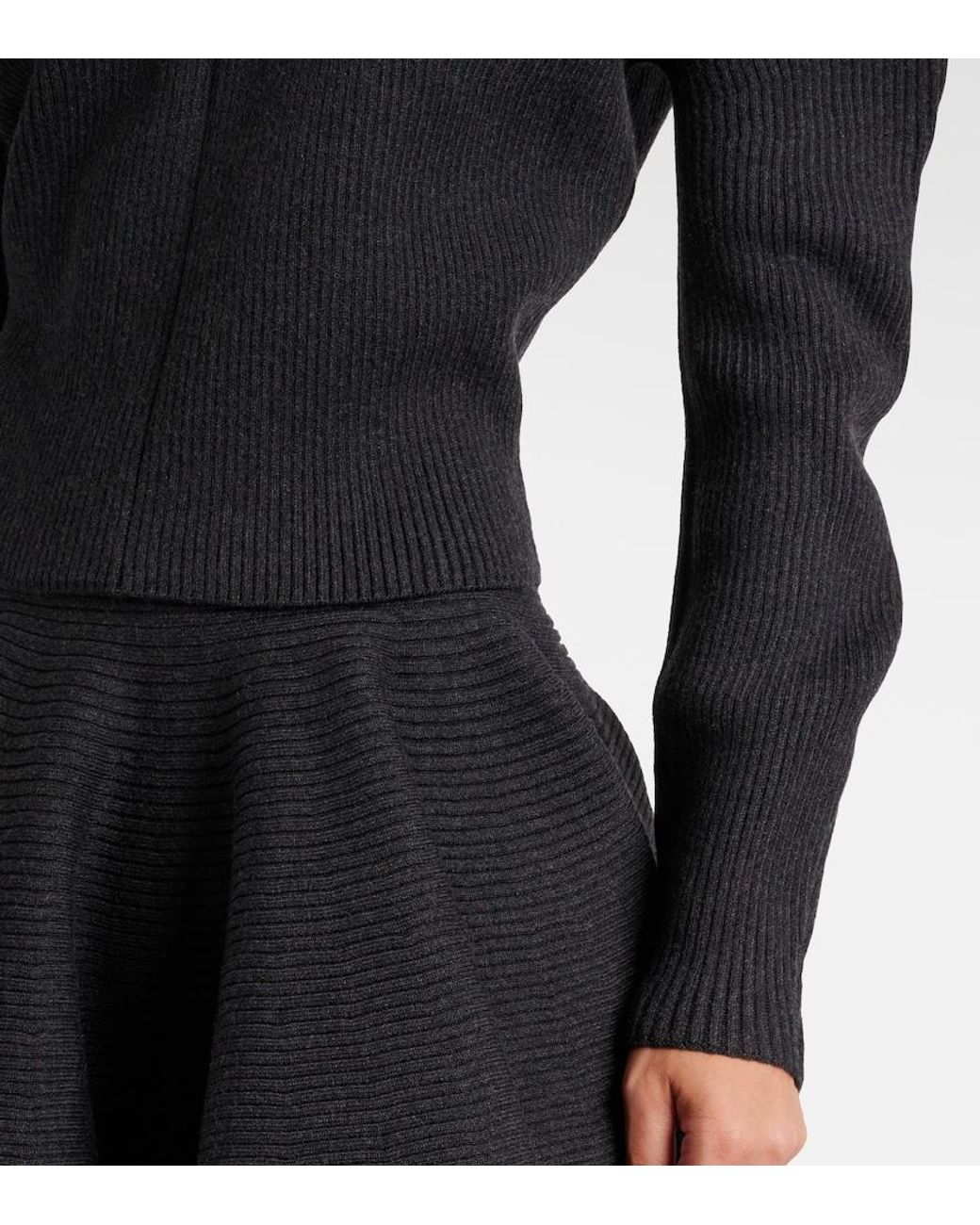 Alaïa Blue Heart Wool-Blend Sweater