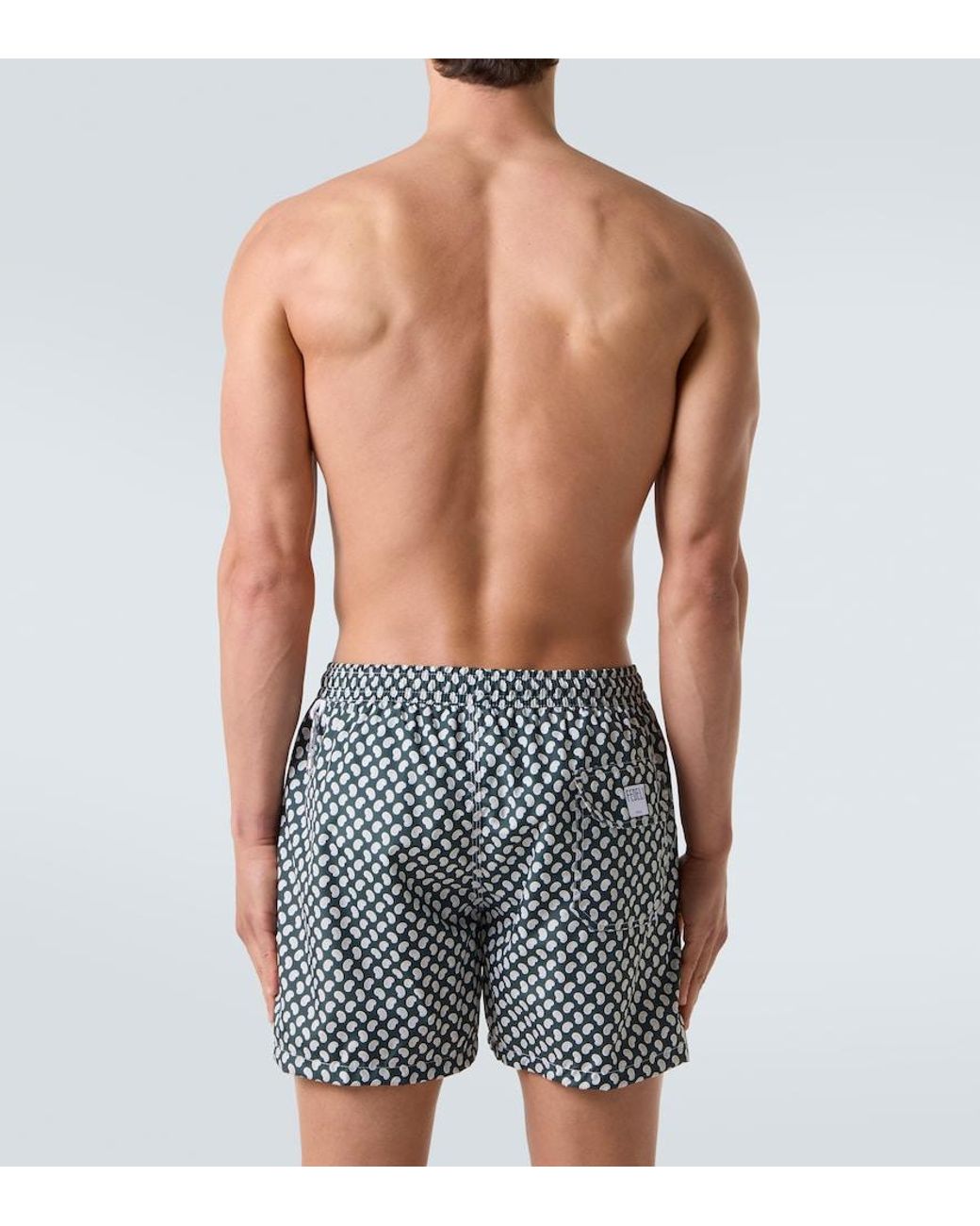 Fedeli Green Madeira Paisley Swim Trunks for men