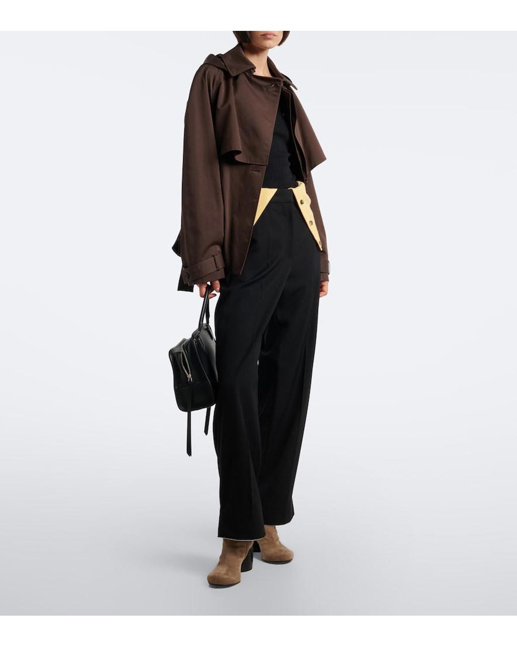 Loewe Brown Oval Suede Ankle Boots