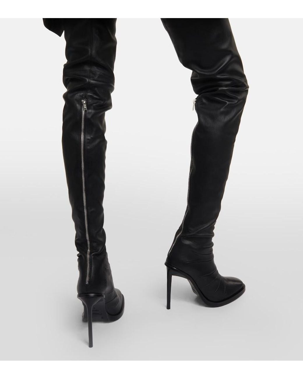 Ann Demeulemeester Black Adna Over-The-Knee Leather Boots