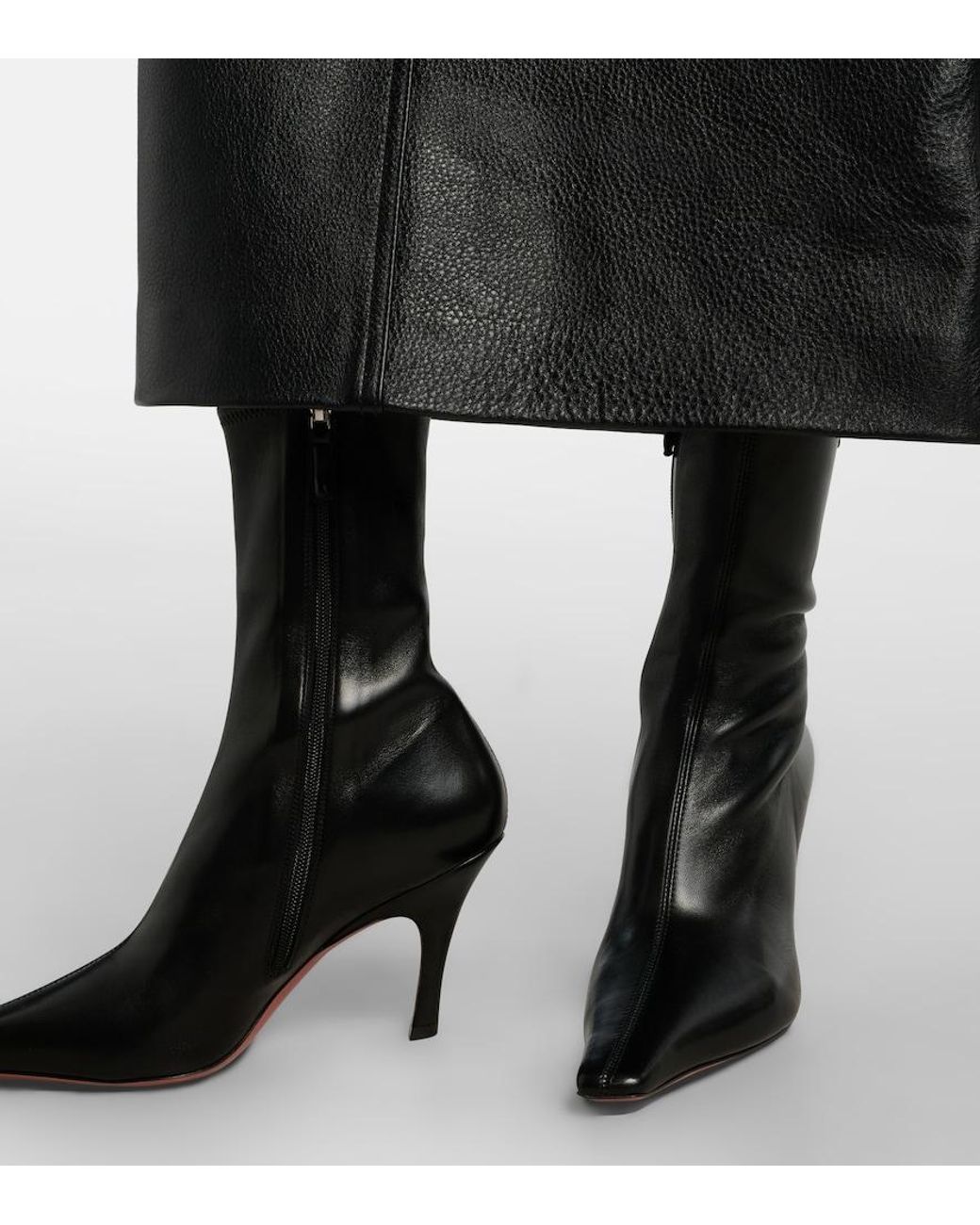 AMINA MUADDI Black Jamie 80 Leather Ankle Boots