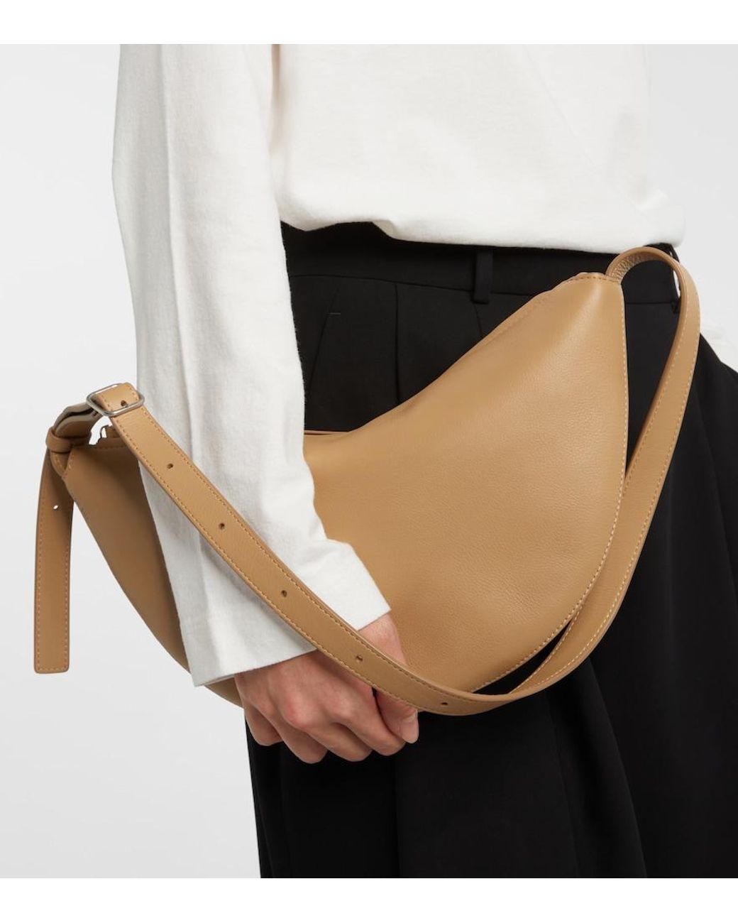 The Row White Schultertasche Jouvette Aus Leder