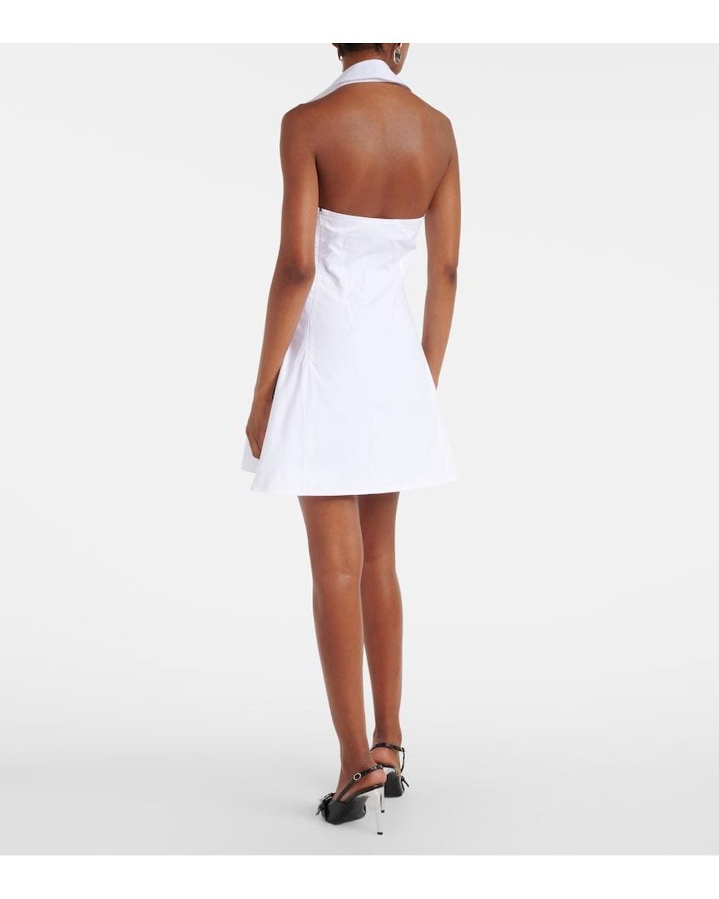 Vestido Corto De Algodon Coperni de color White