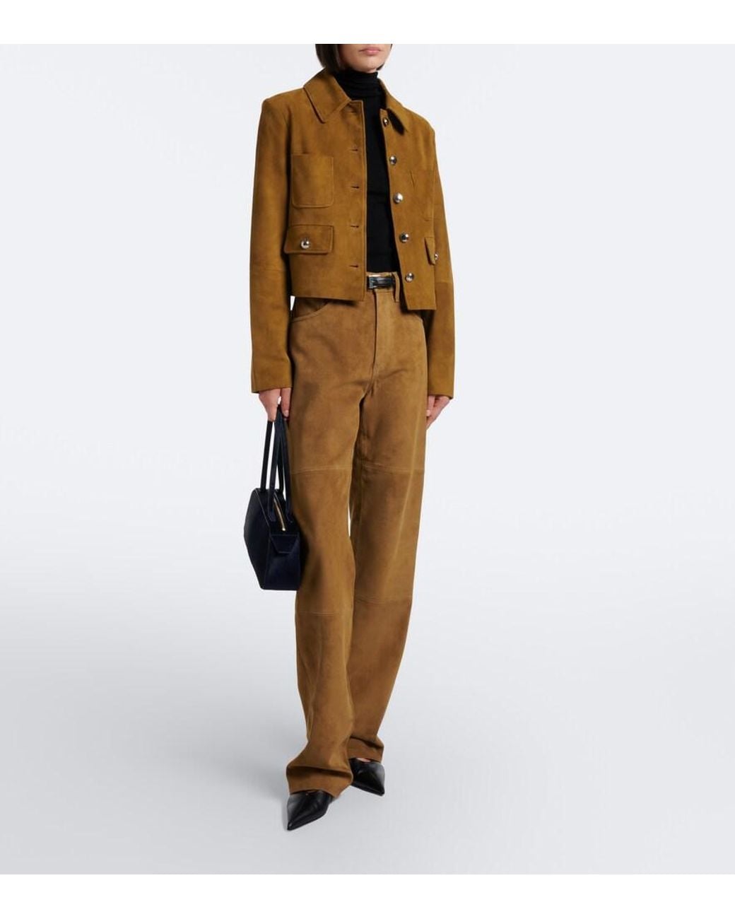 Altuzarra Natural Mills Suede Straight Pants