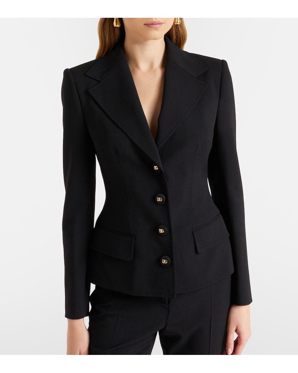Dolce & Gabbana Black Dg Wool-Blend Blazer