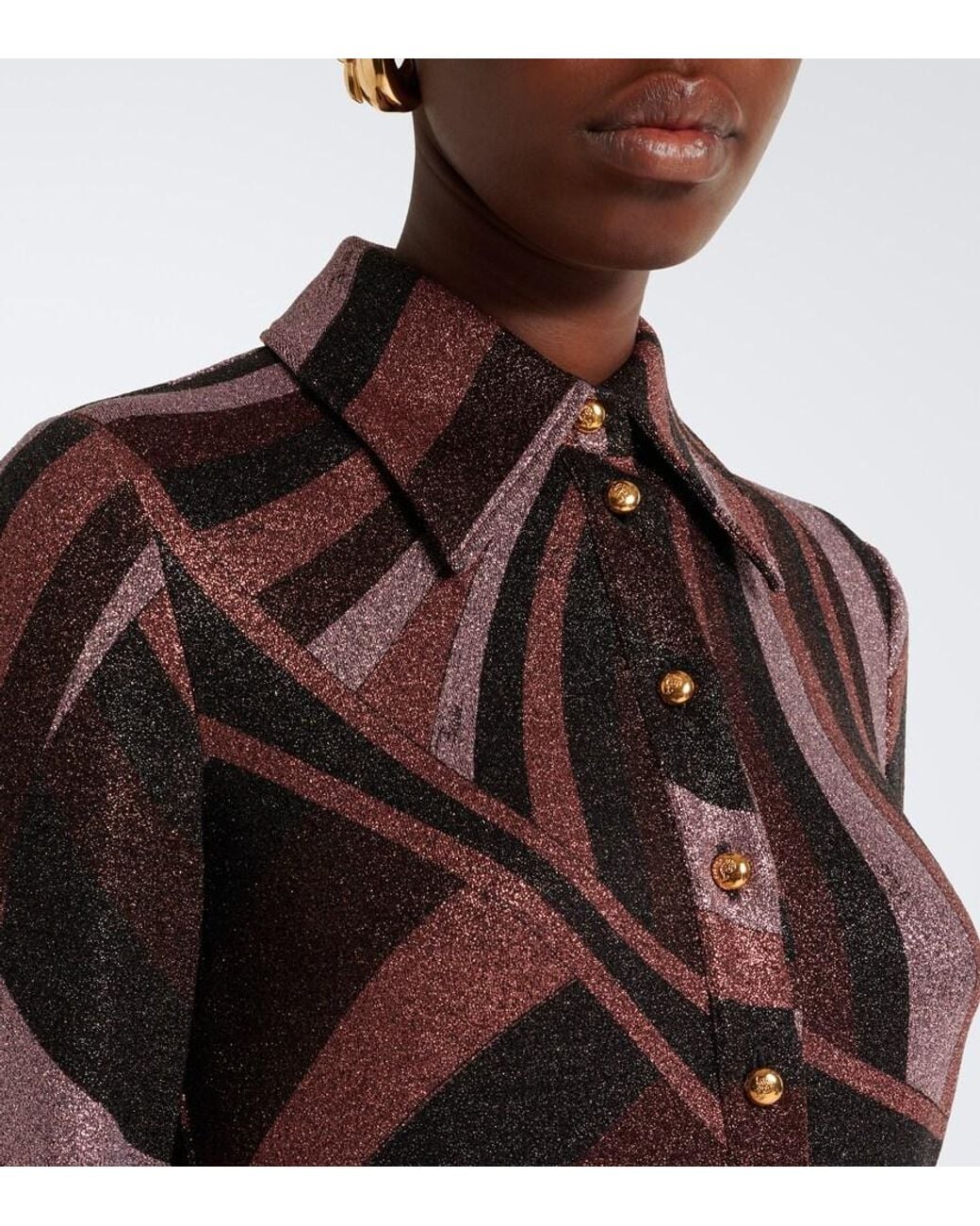 Emilio Pucci Brown Iride Lurex Jersey Gown