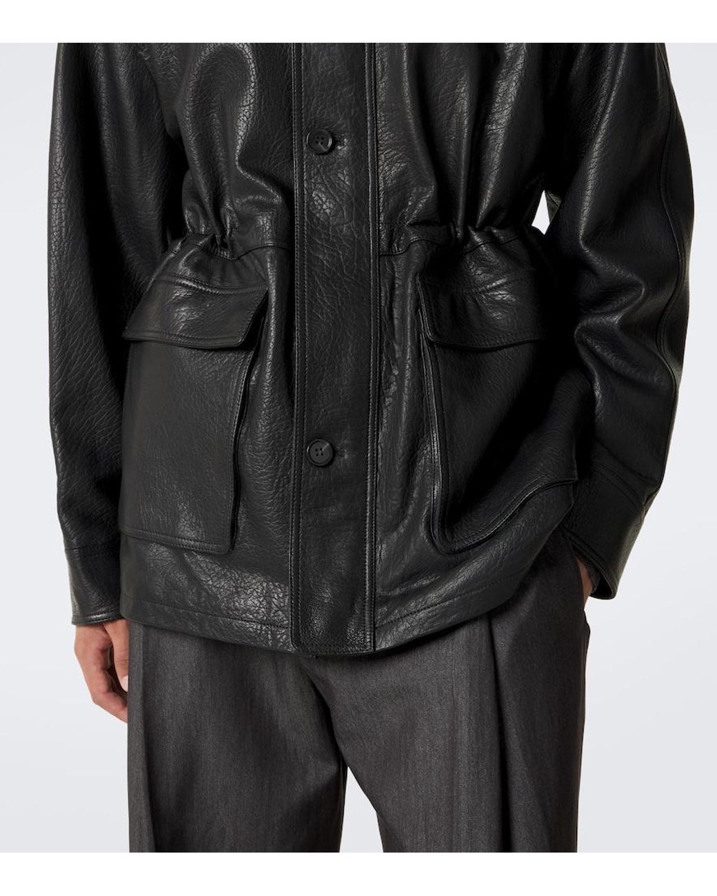 Arma Black Mavis Leather Jacket for men