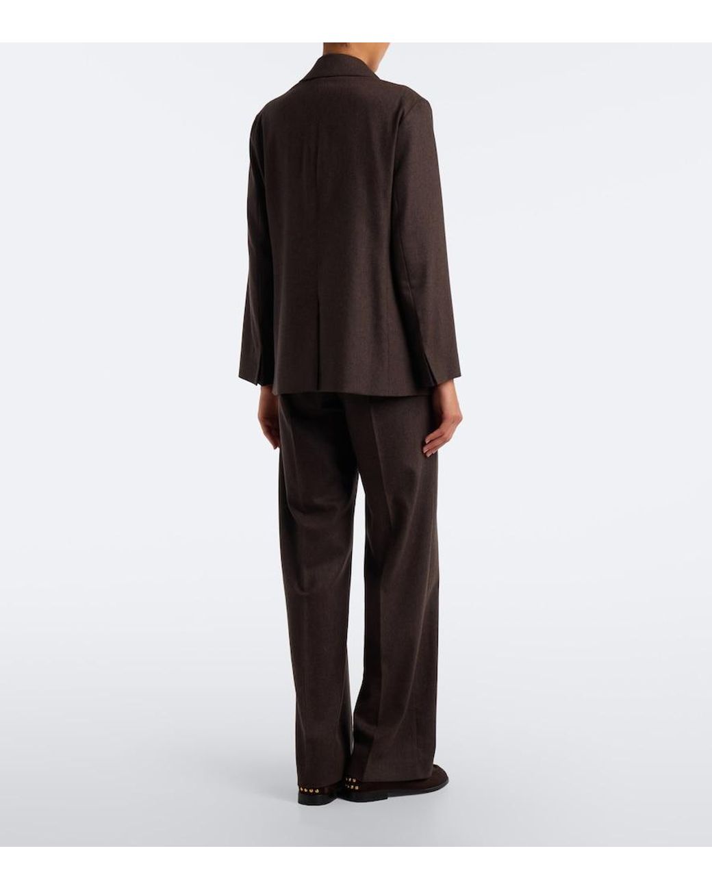 Max Mara Brown Wool Wide-Leg Pants
