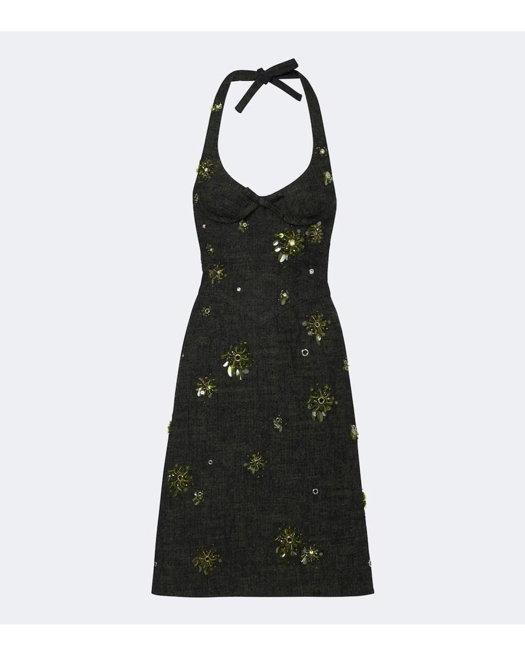 ShuShu/Tong Black Embellished Tweed Minidress