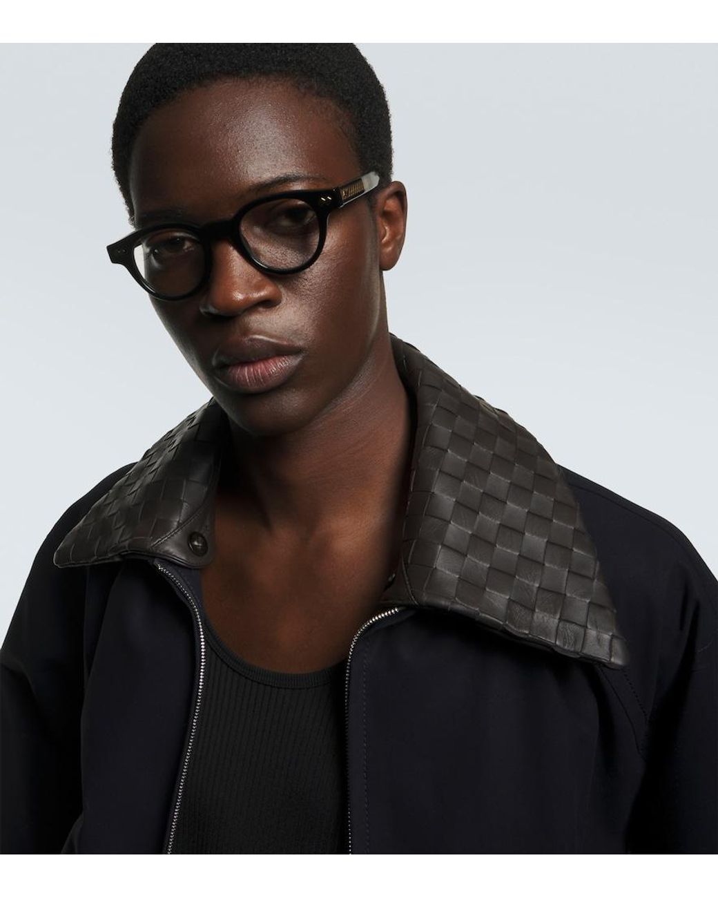 Bottega Veneta Brown Round Glasses for men