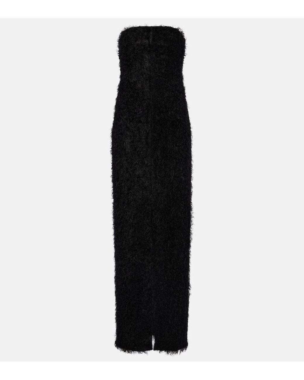Totême Black Strapless Fil Coupe Midi Dress