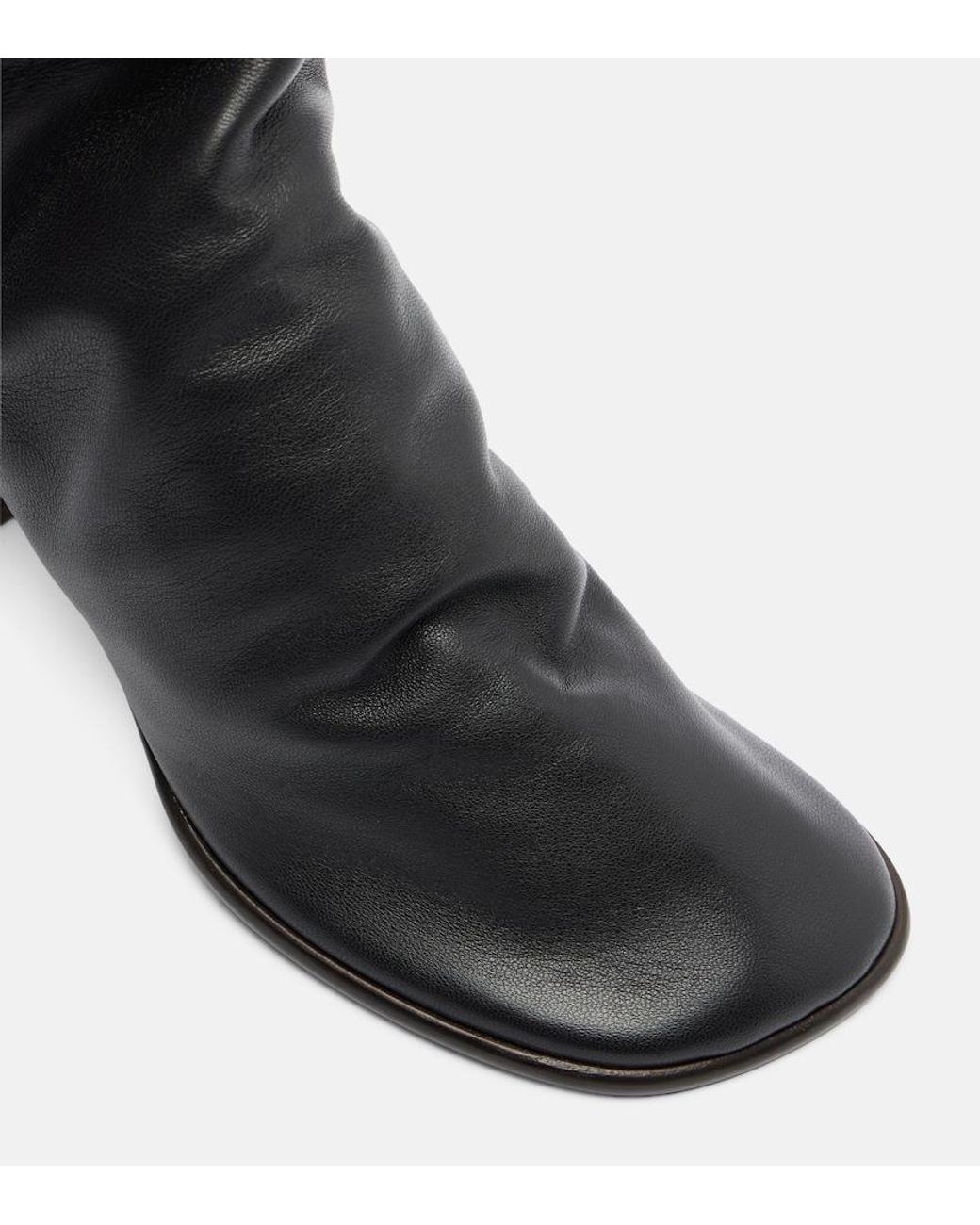 Lemaire Black Glove Leather Ankle Boots