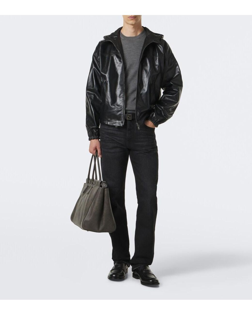 Fendi Gray Wool Sweater for men