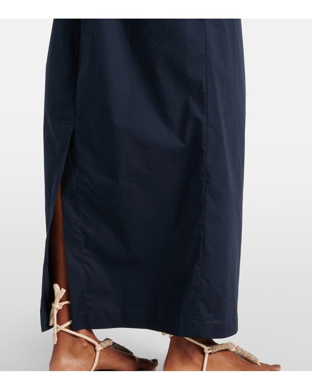 Adriana Degreas Blue Cotton Maxi Skirt