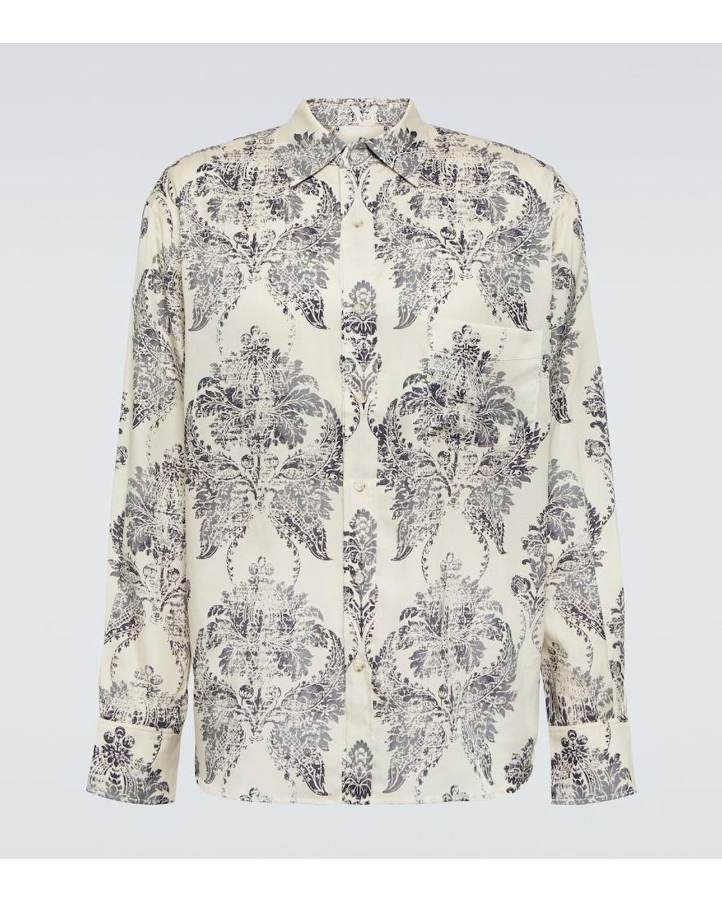 Commas White Silk And Cotton Shirt for men