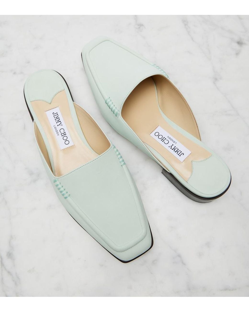 Jimmy Choo White Archive Slide Leather Mules