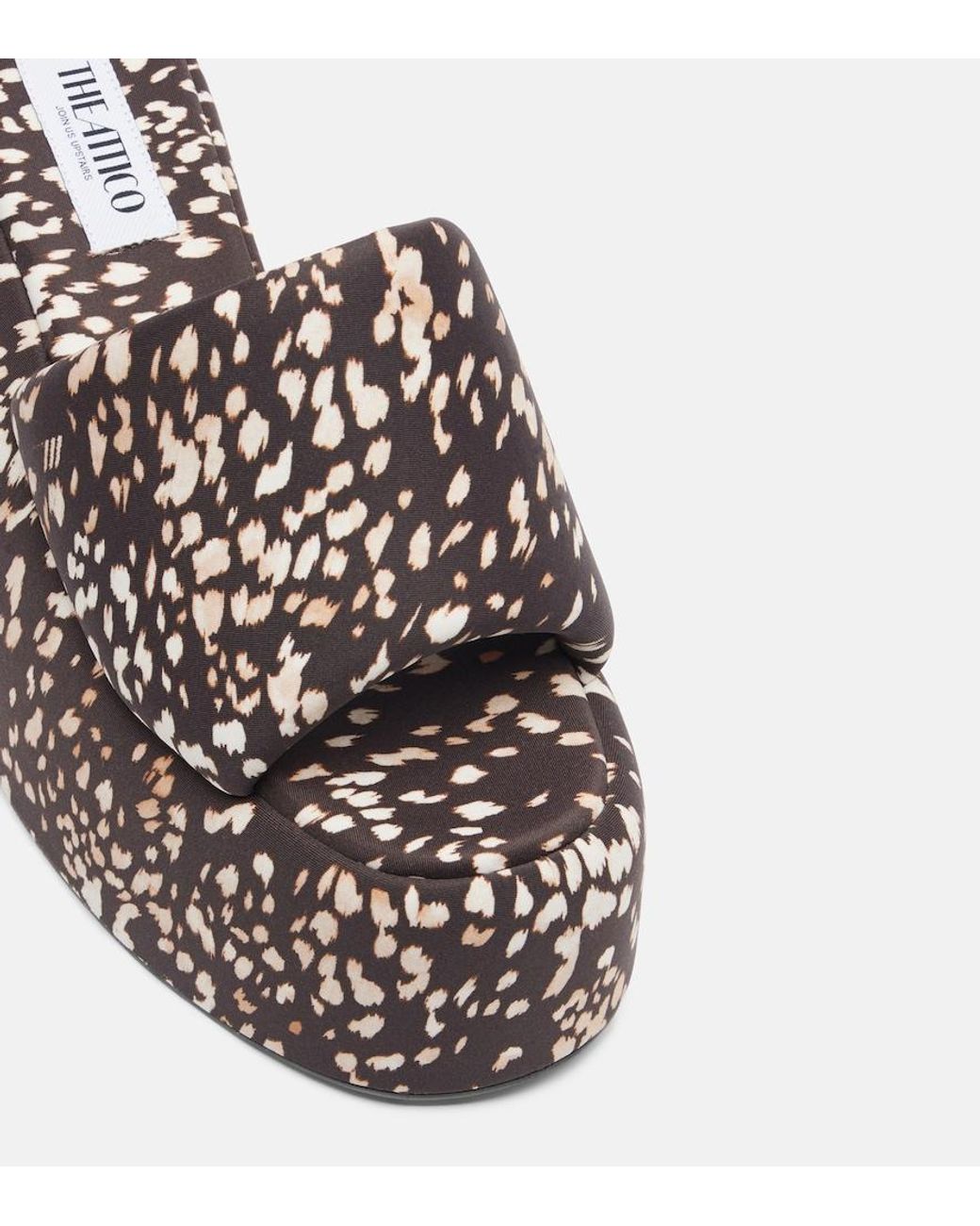 The Attico Brown Mochi Leopard-Print Platform Sandals