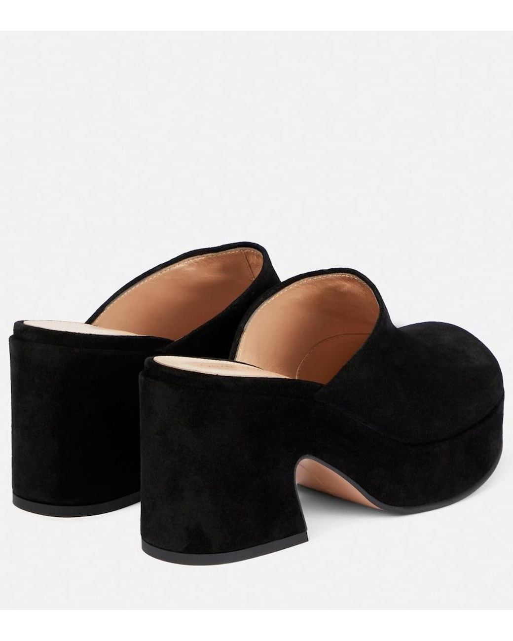 Gianvito Rossi Black Lyss Suede Platform Clogs