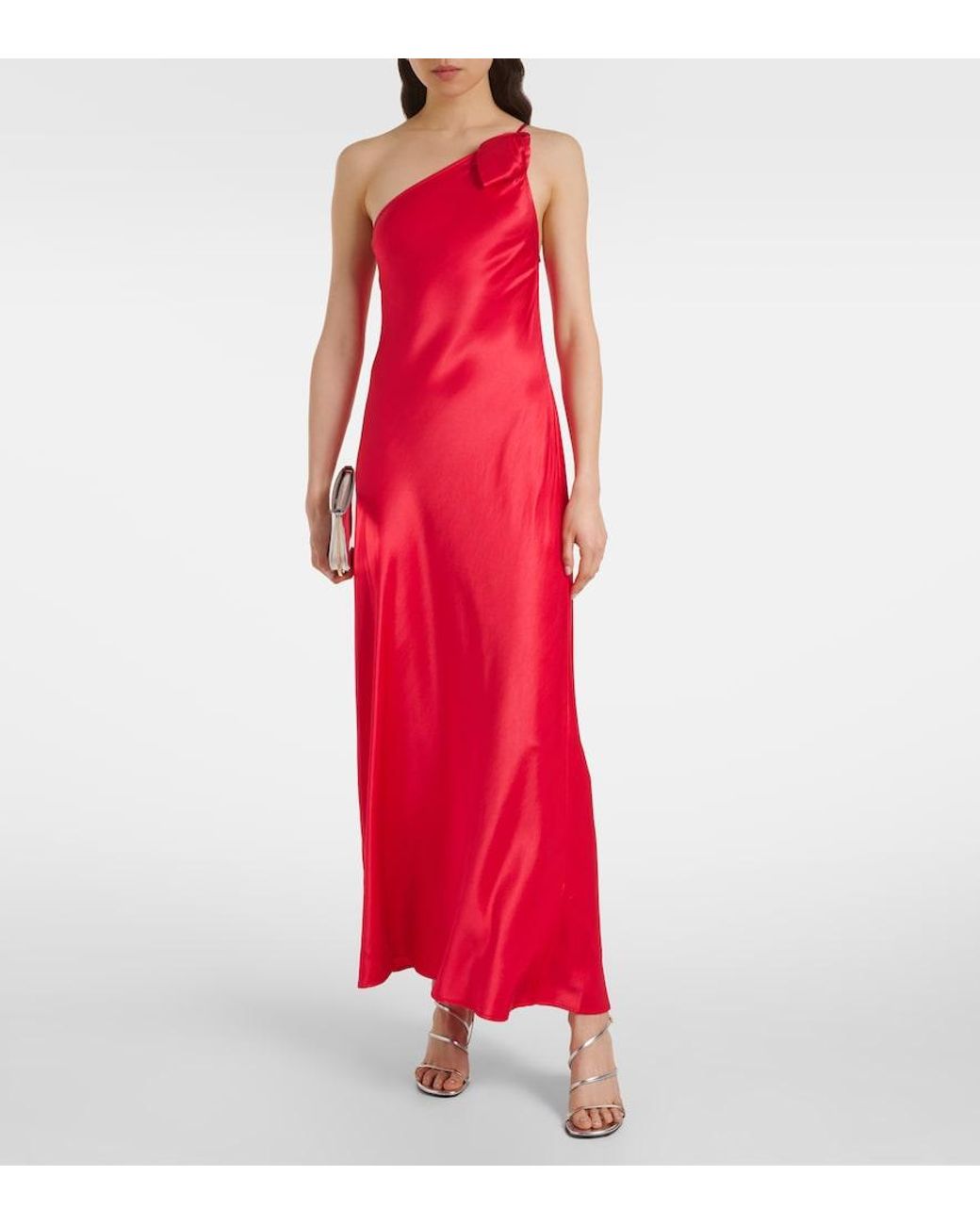 Rixo Red Doutzen One-Shoulder Gown