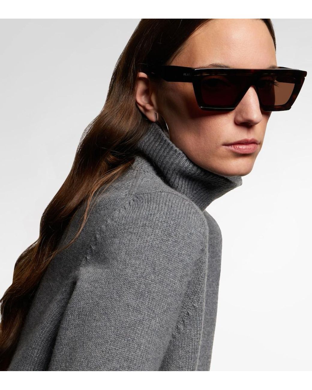 Alaïa Brown Flat-Top Sunglasses