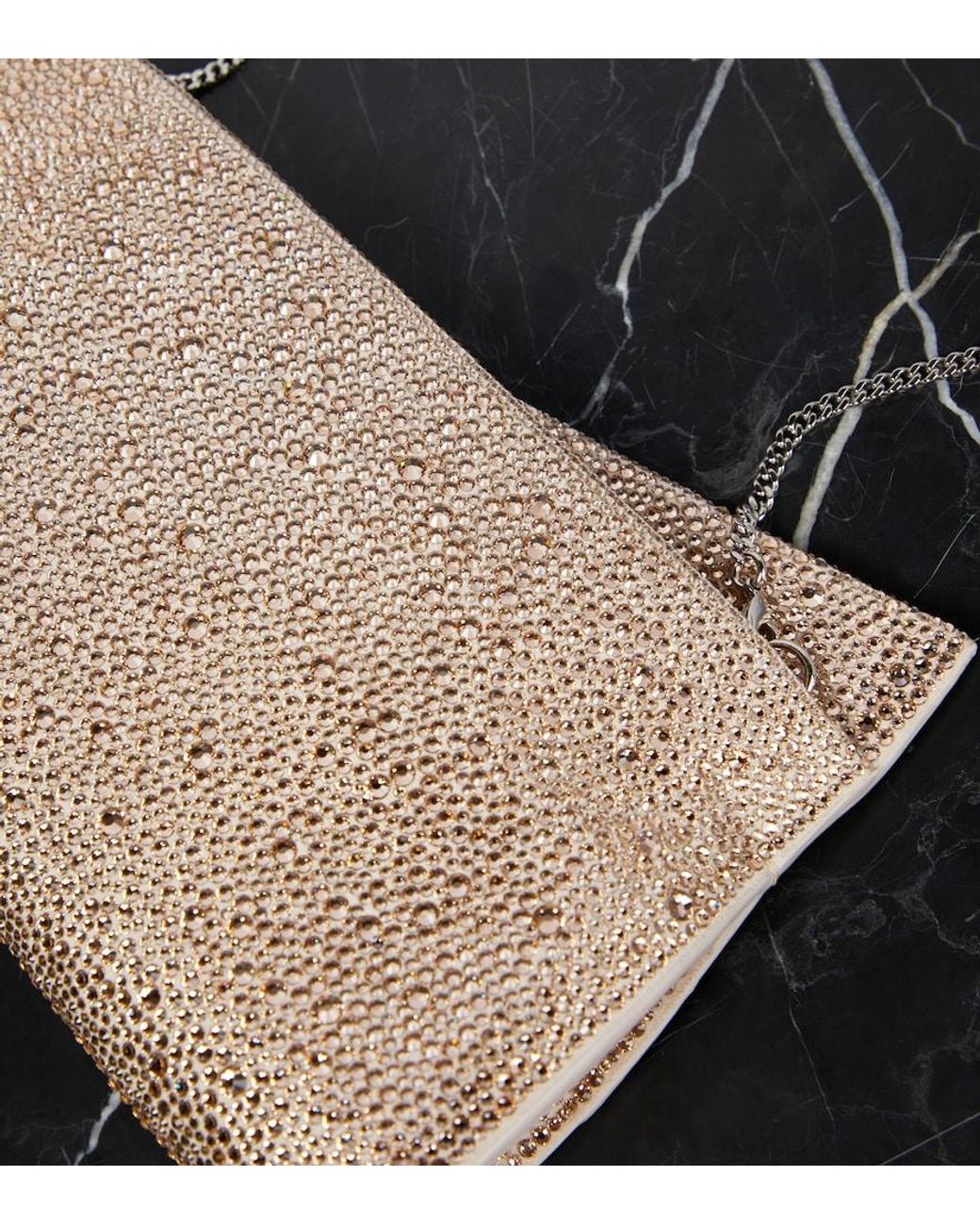 Christian Louboutin Natural Loubitwist Small Embellished Clutch