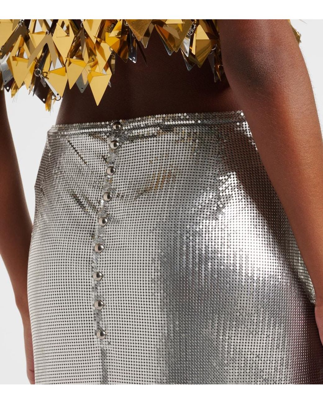 Mini-Jupe Rabanne en coloris Gray